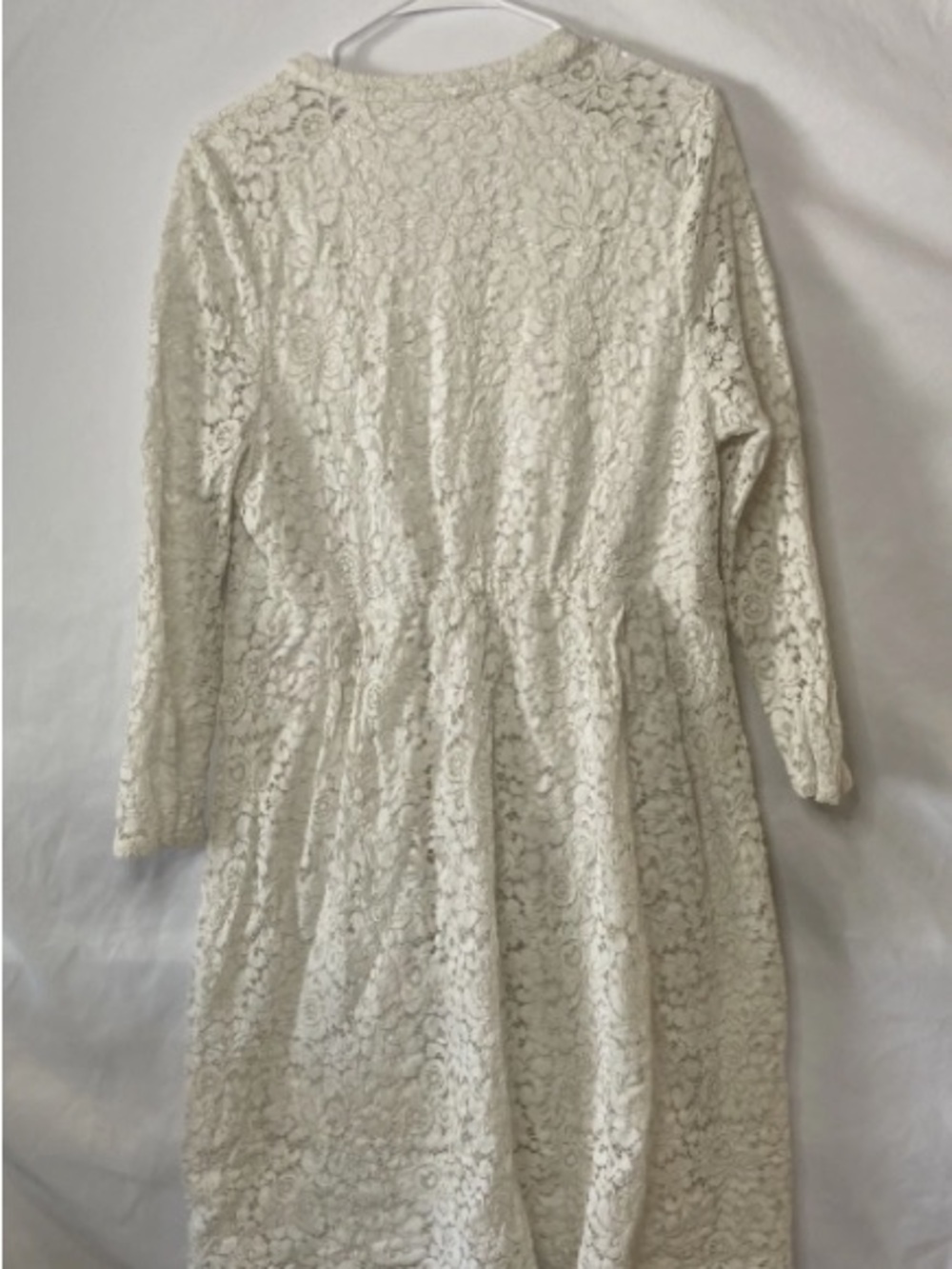 Women's Long Sleeve Lace Dress in Cream